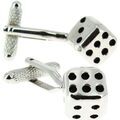 Boutons de manchettes Clj Charles Le Jeune Boutons de manchette D&eacute;s Gris argent Argent&eacute; Grenoble