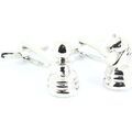 Boutons de manchettes Tony & Paul Boutons de manchette Echecs fou et cheval Gris argent Argent&eacute; Grenoble