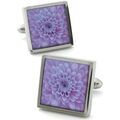 Boutons de manchettes Robert Charles Boutons de manchette Chrysanth&egrave;mes Violet intense Violet Grenoble