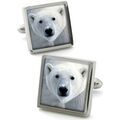 Boutons de manchettes Robert Charles Boutons de manchette Ours polaire Blanc Grenoble