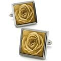 Boutons de manchette sur Grenoble : Boutons de manchettes Robert Charles Boutons de manchette Fleur de rose Jaune dor&eacute; Jaune