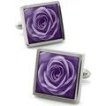 Boutons de manchettes Robert Charles Boutons de manchette Fleur de rose Violet Grenoble