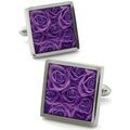 Boutons de manchettes Robert Charles Boutons de manchette Fleur de rose Violet Grenoble