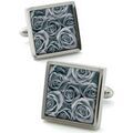 Boutons de manchettes Robert Charles Boutons de manchette Fleur de rose Gris argent Grenoble