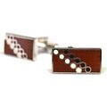 Boutons de manchette sur Grenoble : Boutons de manchettes Tyler & Tyler Boutons de manchette Disco Silver Marron