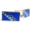 Boutons de manchettes Tyler & Tyler Boutons de manchette Disco Silver Bleu Grenoble