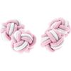 Boutons de manchettes Clj Charles Le Jeune Passementerie RONDO blanc et rose clair