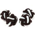 Boutons de manchettes Clj Charles Le Jeune Passementerie RONDO Marron fonc&eacute; et blanc Marron Grenoble
