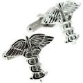 Boutons de manchettes Clj Charles Le Jeune Boutons de manchette Caduc&eacute;e d'Herm&egrave;s Gris argent Argent&eacute; Grenoble