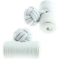 Boutons de manchettes Clj Charles Le Jeune Passementerie Cylindre Blanc pur Grenoble