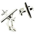 Boutons de manchettes Cravate Avenue Signature Boutons de manchette cessna Gris argent Argent&eacute; Grenoble