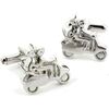 Boutons de manchettes Simon Carter Boutons de manchette scooter Gris argent Argent&eacute;