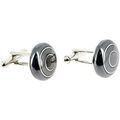 Boutons de manchettes Simon Carter Boutons de manchette H&eacute;matite Ronde Gris Gris Grenoble