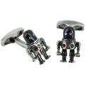 Boutons de manchettes Simon Carter Boutons de manchette Space Robot Gris et swarovski Grenoble