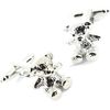 Boutons de manchettes Tony & Paul Boutons de manchette Teddy assis Gris argent Argent&eacute;
