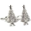 Boutons de manchettes Tony & Paul Boutons de manchette sapin de no&euml;l Gris argent Argent&eacute;
