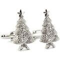 Boutons de manchette sur Grenoble : Boutons de manchettes Tony & Paul Boutons de manchette sapin de no&euml;l Gris argent Argent&eacute;
