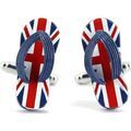 Boutons de manchettes Tony & Paul Boutons de manchette tongs union jack Rouge