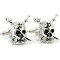 Boutons de manchettes Tony & Paul Boutons de manchette t&ecirc;te de mort Sparrow Gris argent Argent&eacute; Grenoble