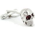 Boutons de manchettes Tony & Paul Boutons de manchette t&ecirc;te de mort redeyes Gris argent Argent&eacute; Grenoble