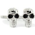 Boutons de manchettes Tony & Paul Boutons de manchette t&ecirc;te de mort T800 Gris argent Argent&eacute; Grenoble