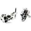 Boutons de manchettes Tony & Paul Boutons de manchette t&ecirc;te de mort crane fendu Gris argent Gris