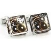Boutons de manchettes Tony & Paul Boutons de manchette m&eacute;canisme de montre B&acirc;le Gris argent Argent&eacute;