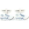 Boutons de manchettes Tony & Paul Boutons de manchette Baskets Blanc bleu