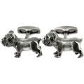 Boutons de manchettes Simon Carter Boutons de manchette Bulldog Winston Noir P&eacute;trole Gris Grenoble