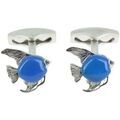 Boutons de manchettes Simon Carter Boutons de manchette poisson bleu Bleu agate Grenoble