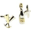 Boutons de manchettes Cravate Avenue Signature Boutons de manchette flute de champagne Jaune dor&eacute; Dor&eacute; Grenoble