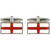 Boutons de manchettes Cravate Avenue Signature Boutons de manchette Croix de saint Georges Blanc