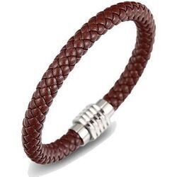 Bracelets Clj Charles Le Jeune Bracelet tress&eacute; fermoir aimant&eacute; Marron