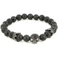 Bracelets Clj Charles Le Jeune Bracelet T&ecirc;te de mort perle Noir