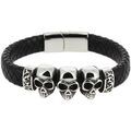 Bracelets Clj Charles Le Jeune Bracelet T&ecirc;te de mort Noir