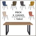 Salle &agrave; manger sur La Talaudi&egrave;re : Coreme Pack table Alexander ch&ecirc;ne vieilli + 6 chaises Emma