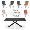 Coreme Pack table Apollo noire + 6 chaises Emma