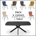 Salle &agrave; manger sur La Talaudi&egrave;re : Coreme Pack table Apollo noire + 6 chaises Emma