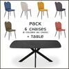 Coreme Pack table Apollo noire + 6 chaises Salome