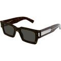 Lunettes sur Grenoble : Lunettes de soleil Saint Laurent SL 572 Lunettes de soleil, Havana/Gris, 50 mm