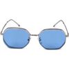 Lunettes de soleil Xlab Capri Lunettes de soleil, Argent/Bleu clair, 55 mm Argent&eacute;