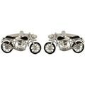 Boutons de manchettes Cravate Avenue Signature Boutons de manchette motard Gris argent Argent&eacute; Grenoble