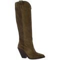 Bottes femme sur Grenoble : Bottes Gisel Moire Gis&eacute;l moir&eacute; Bottes cuir velours Marron