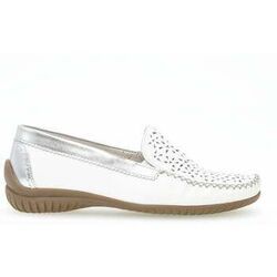 Mocassins Gabor Mocassins en &agrave; talon compens&eacute; Blanc