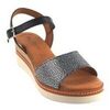 Chaussures Eva Frutos Sandale femme 569 noire Argent&eacute;