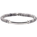 Bracelets Sixtystones Bracelet Heishi Jaspe Gris Mouchet&eacute;-XS-14cm Beige Grenoble