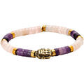 Bracelets Sixtystones Bracelet Heishi Am&eacute;thyste et Quartz -XS-14cm Multicolore
