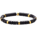 Bracelets Sixtystones Bracelet Dor&eacute; Perles Heishi En Agate -XS-14cm Noir