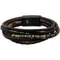 Bracelets Sixtystones Bracelet Cuir Marron Lisse Tress&eacute; -XXL-22cm Vert Grenoble