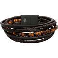 Bracelets Sixtystones Bracelet Cuir Marron Lisse Tress&eacute; -XXL-22cm Marron